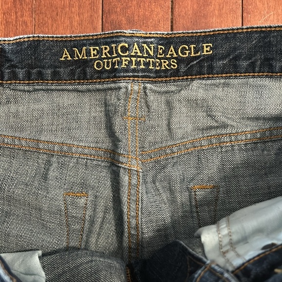 American Eagle Outfitters Men’s Dark Blue Relaxed Straight Jeans Size 33/34 - Picture 3 of 6